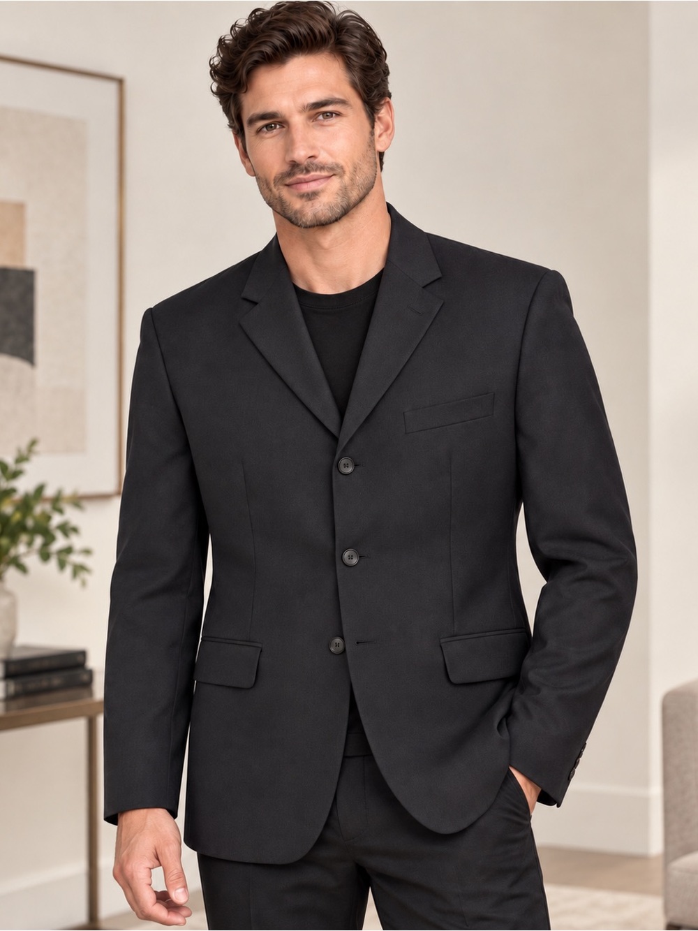 Woolmark Men's Black and Navy Jacket